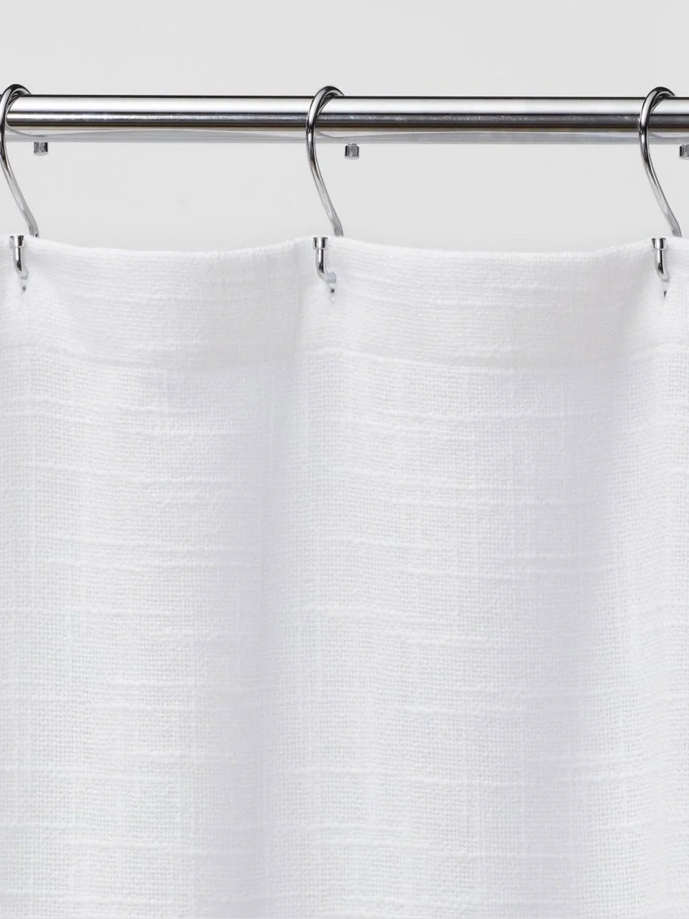 Threshold™ Woven Texture Shower Curtain White | 100% Cotton | EUC 72” x 72”